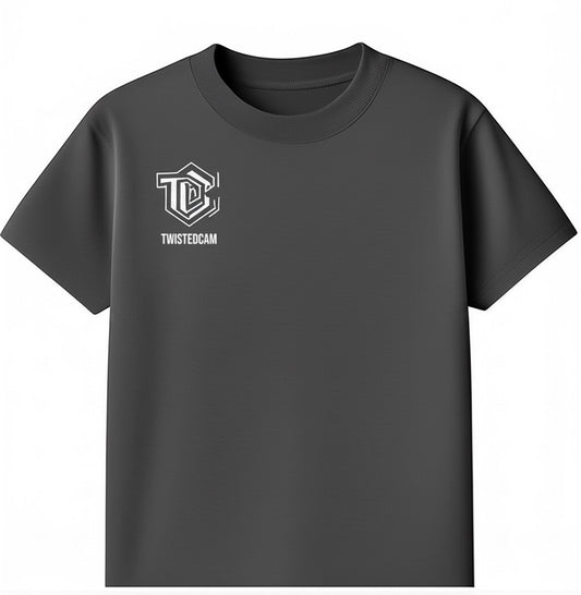 “Twistedcam" Logo T-Shirt - charcoal gray