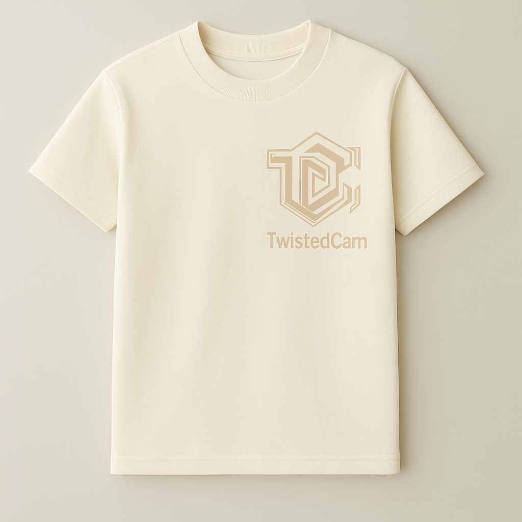 Twisted Cam Cream Signature Chest Logo Tee
