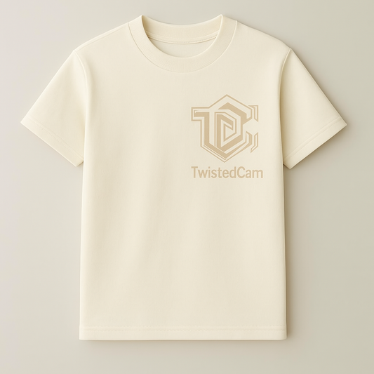 Twisted Cam Cream Signature Chest Logo Tee